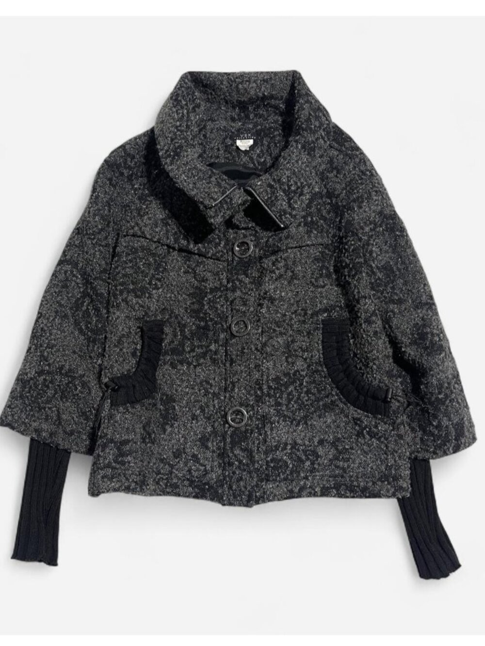 VEX Collection Black & Gray Tweed wool blend Jacket